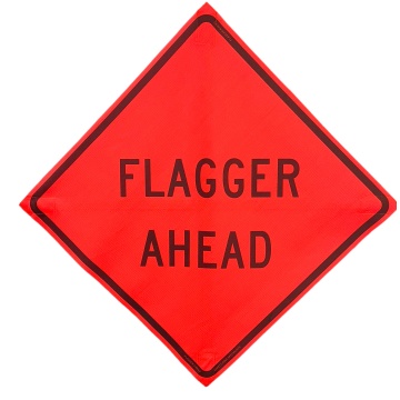 flagger-ahead-sign_344766712