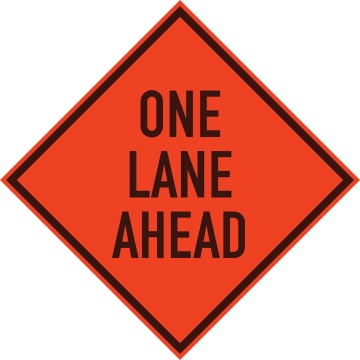 one-lane-ahead-sign