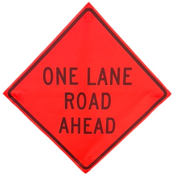 one-lane-ahead-sign_165234497